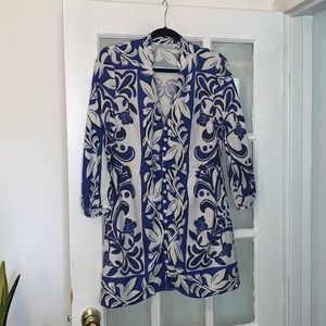 Medium Zara blue white linen dress